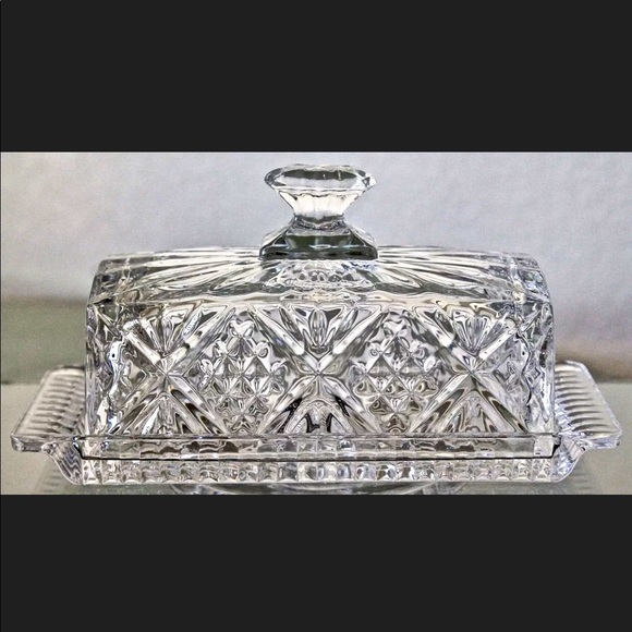 Godinger Dining Godinger Dublin Crystal Covered Butter Dish New Box 